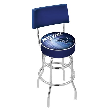 Holland Bar Stool Co 25" Chrome 2-Ring Nevada Swivel Bar Stool, Back L7C425NevaUn-D2